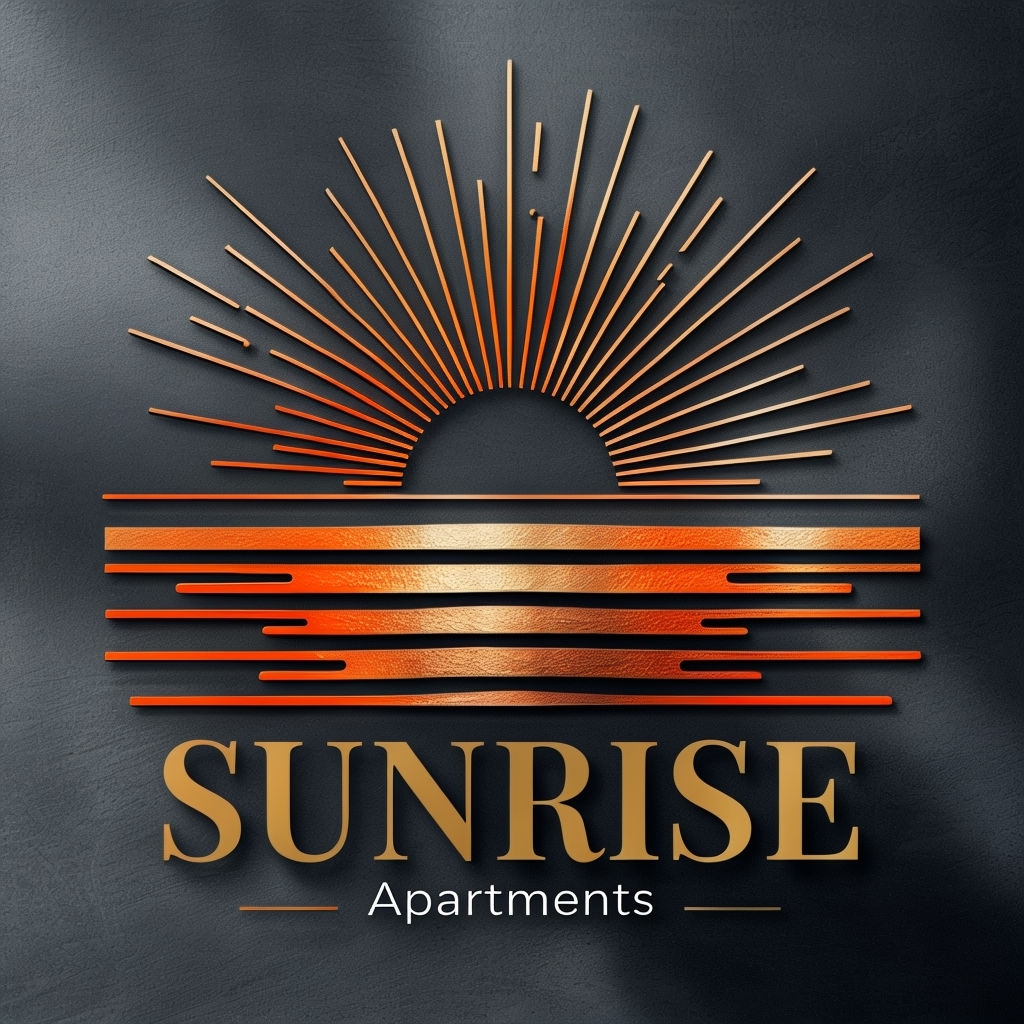 Elegant Sunrise Apartments Logo Design with Modern Aesthetic