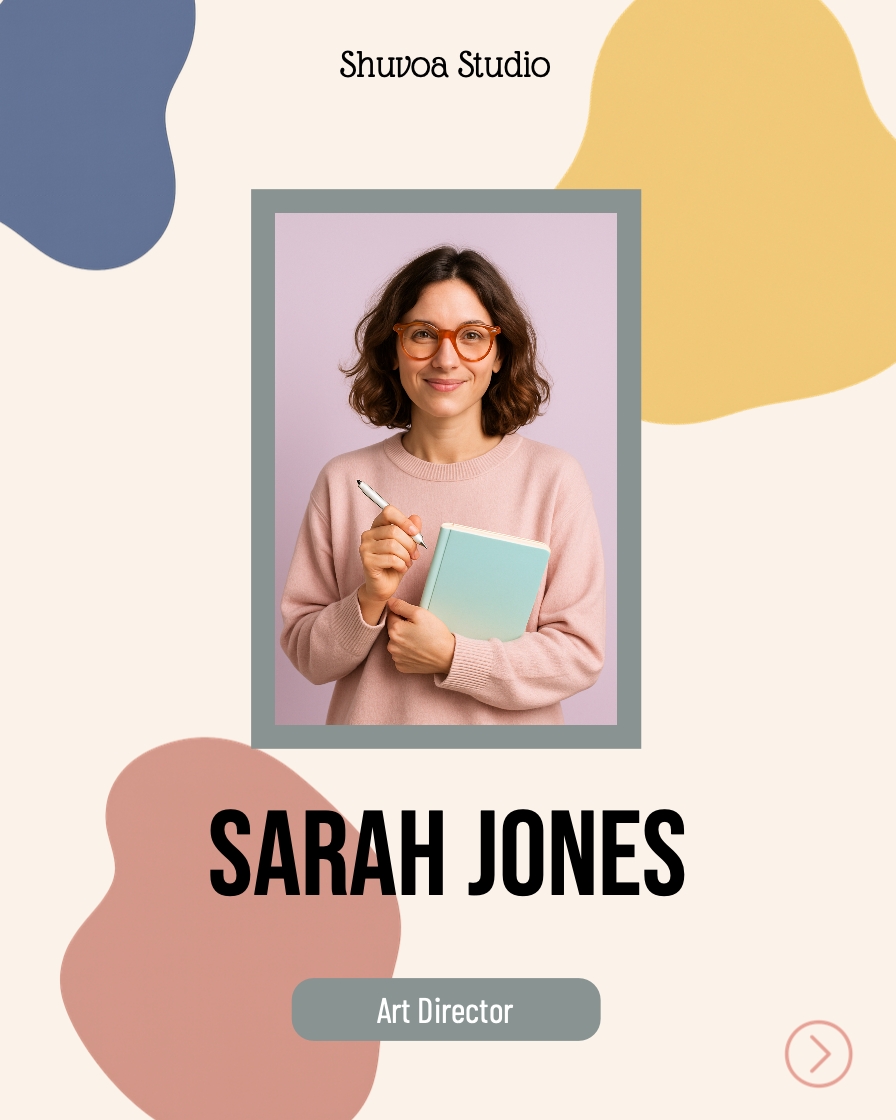 Modern Promotional Portrait of Sarah Jones for Art Director Instagram Posts