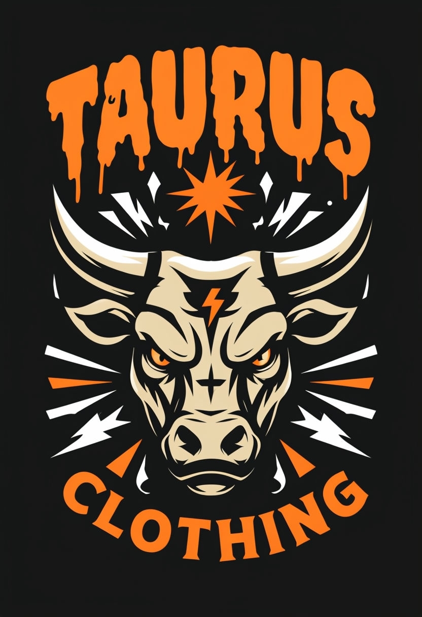 Fierce Bull Taurus Graphic Design T-Shirt