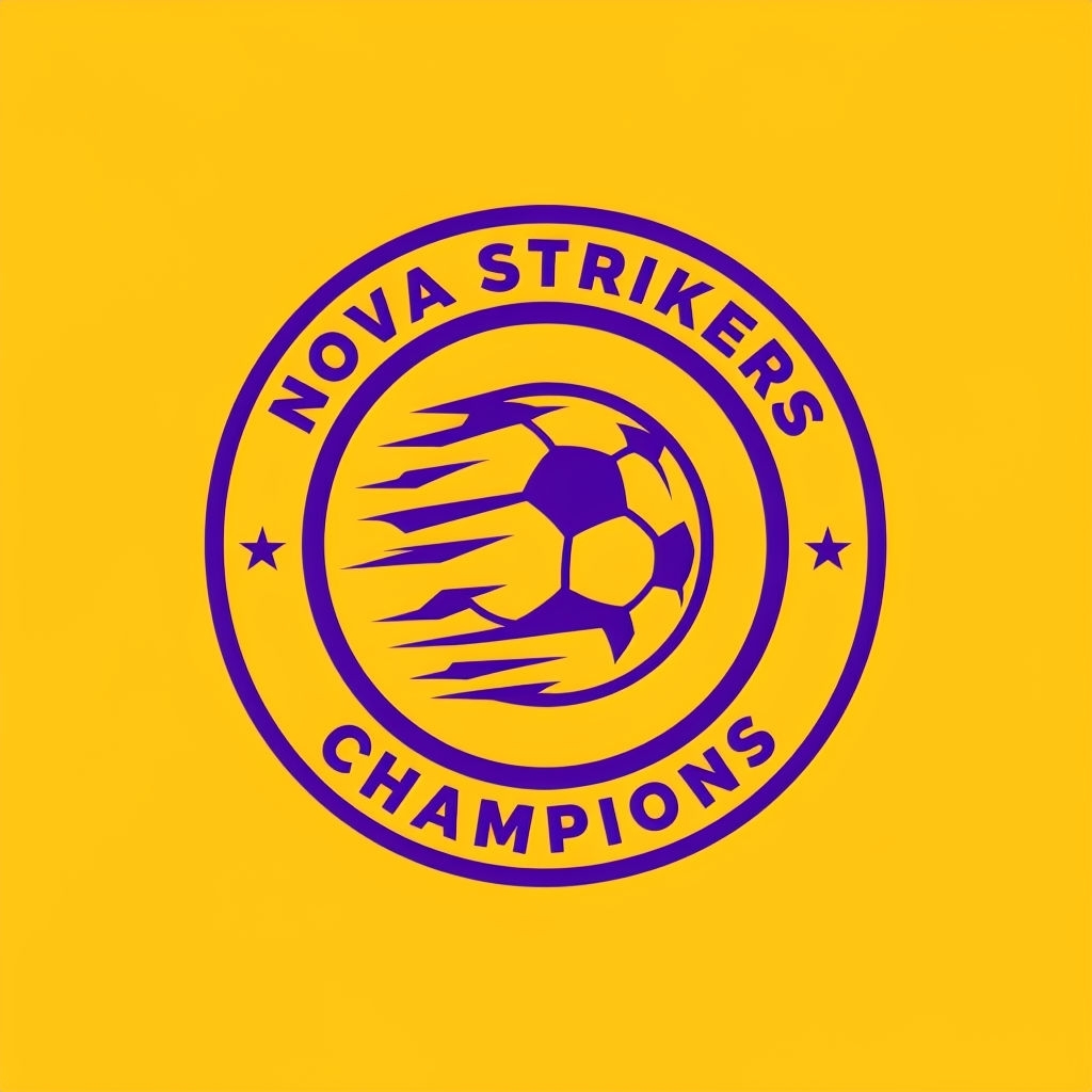 Modern Minimalist NOVA STRIKERS Champions Logo Design
