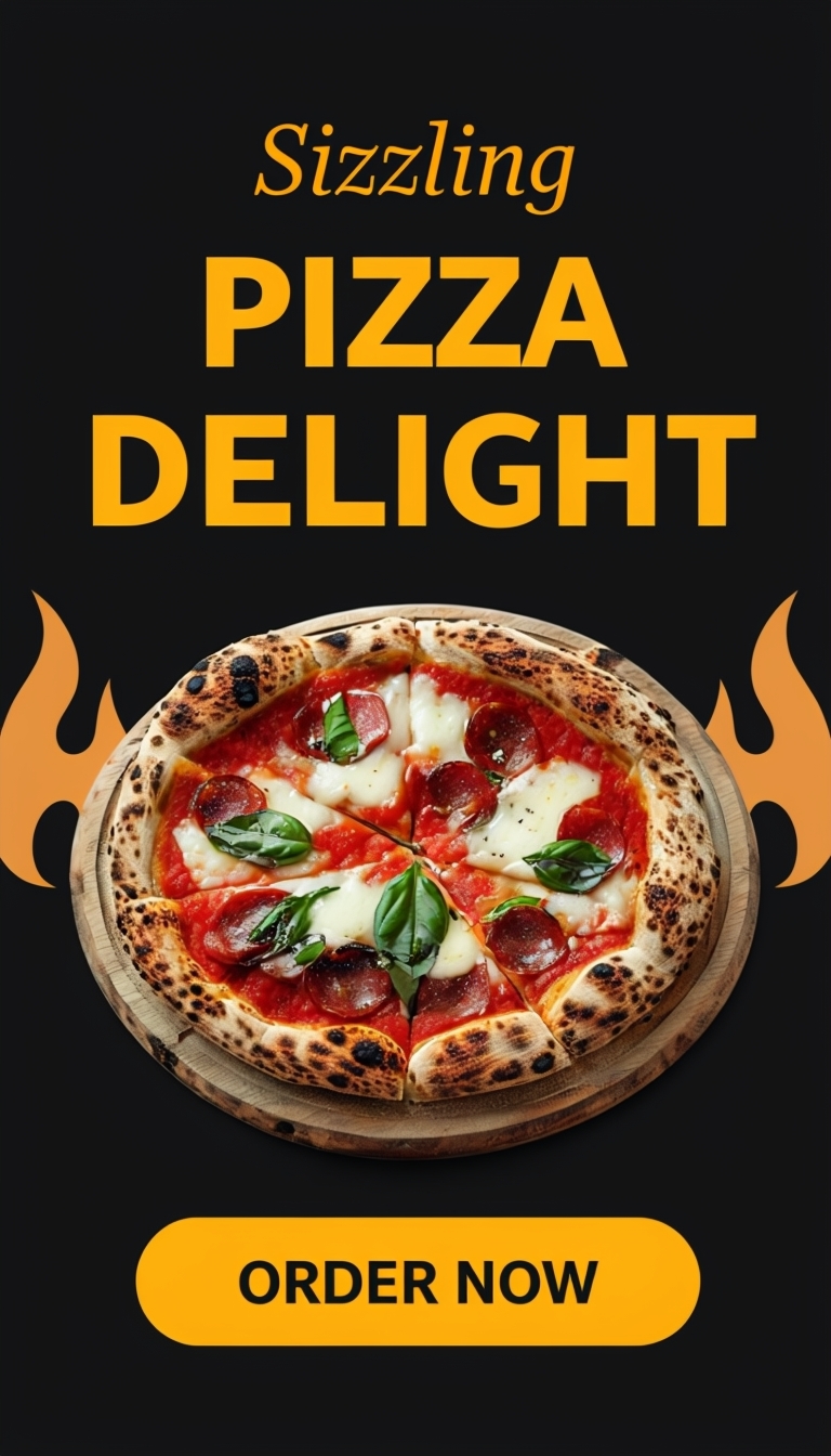 Sizzling Pizza Delight Promotional Advertisement Design Ads