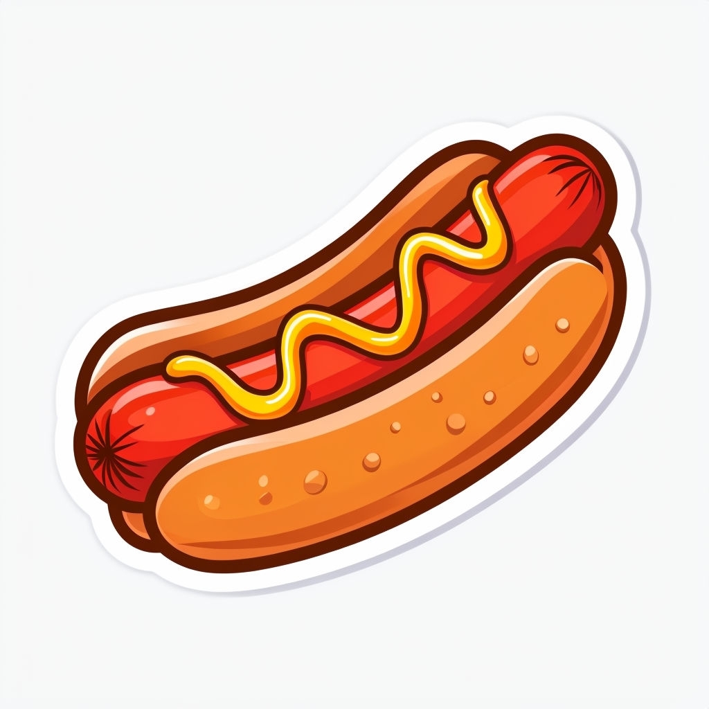 Vibrant Cartoon Hot Dog Illustration Sticker