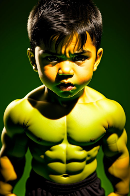 Baby hulk angry pose portrait green boy musicales abs lbs ... by Vamsi ...