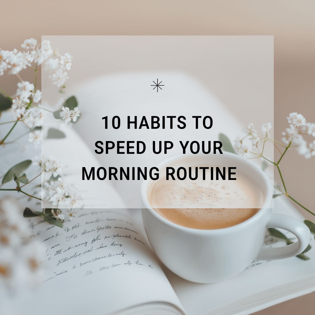 Inviting Morning Routine Setup with Coffee and Book Social Media Post