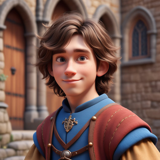 A cute pixar style 3d guy in medieval ultra realistic by yanil 2309 ...