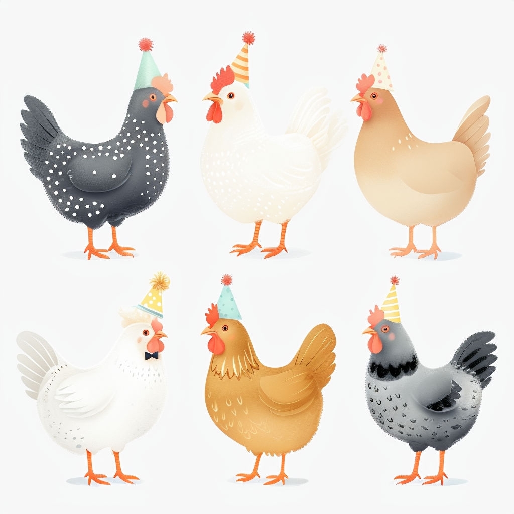 Whimsical Cartoon Chickens Seamless Pattern Design Art