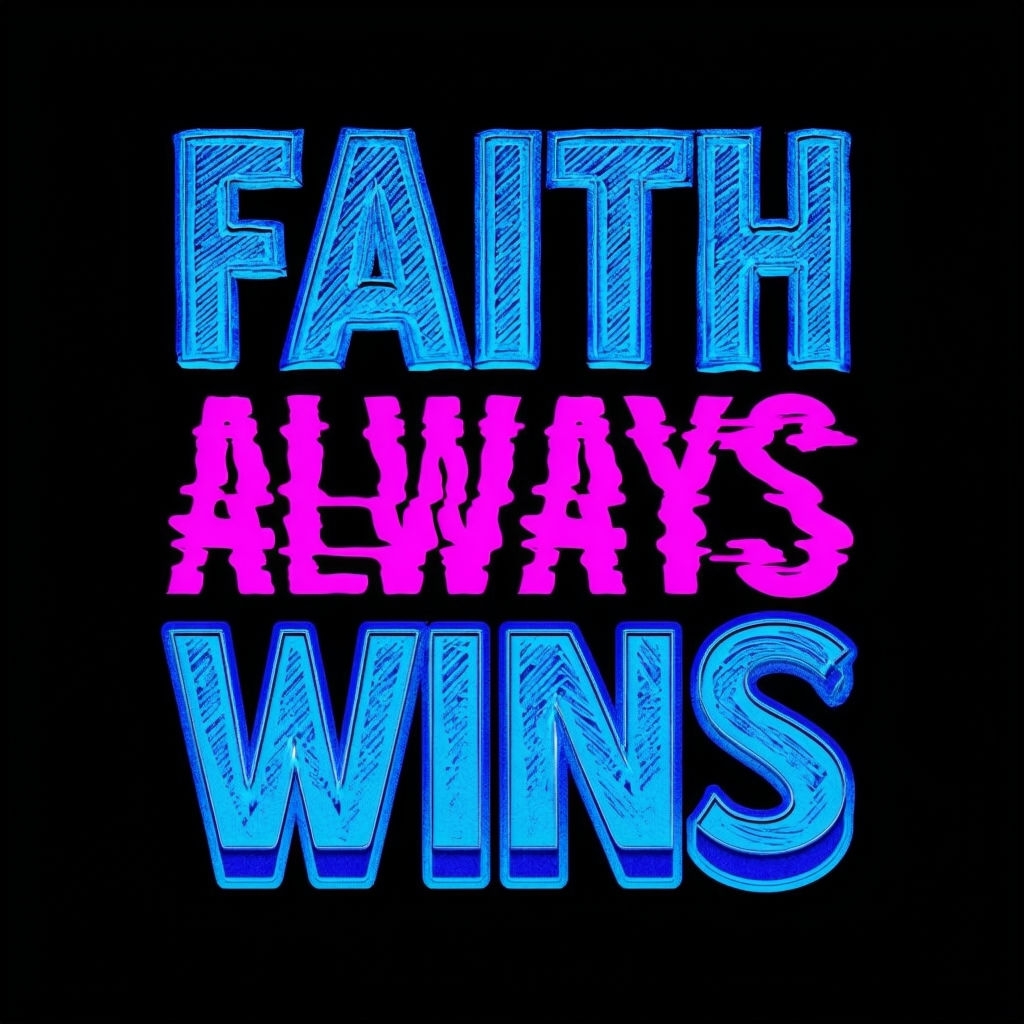 Bold Faith Always Wins Motivational Typography T-Shirt