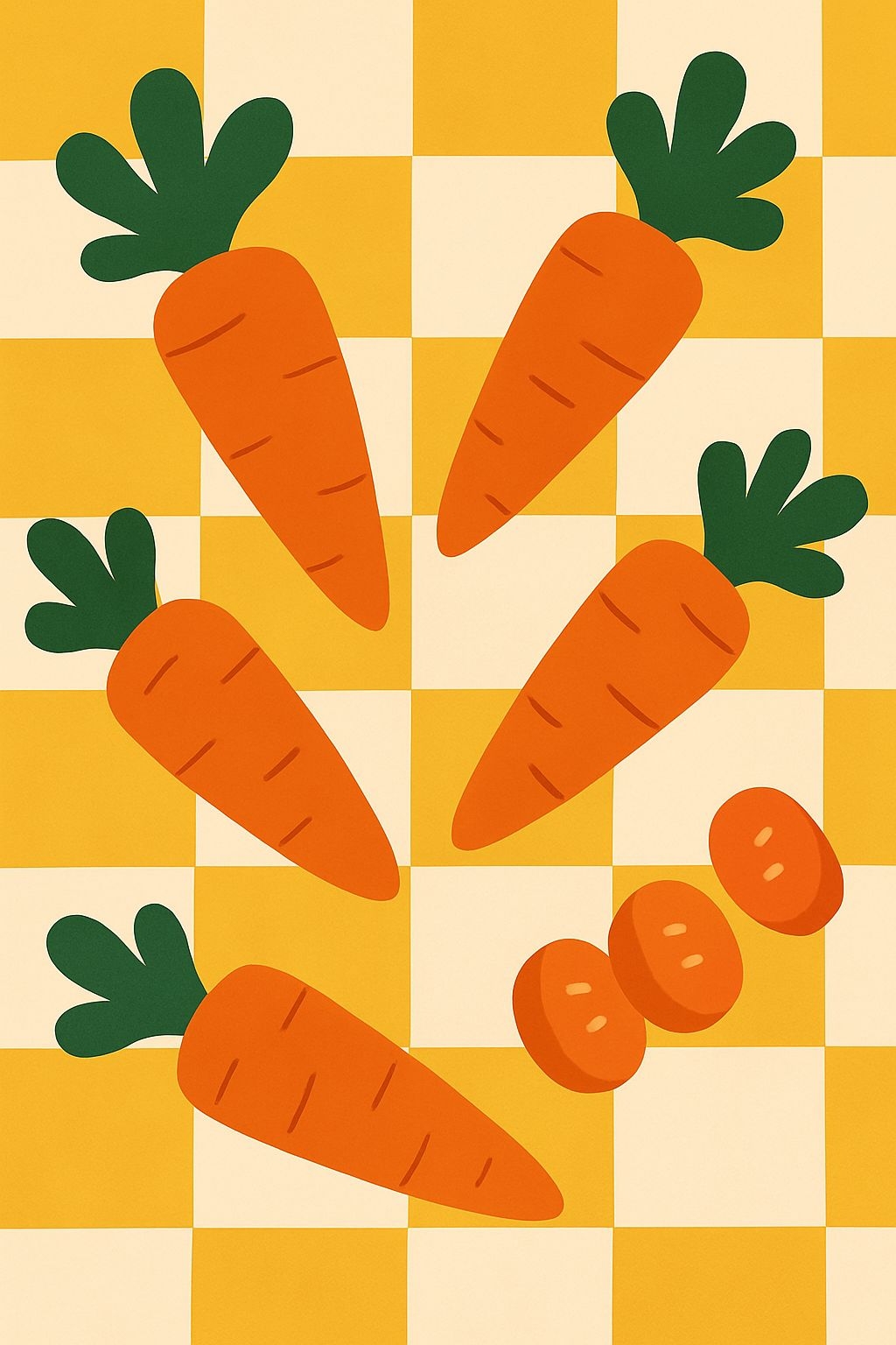 Cheerful Minimalist Carrot Illustration T-Shirt