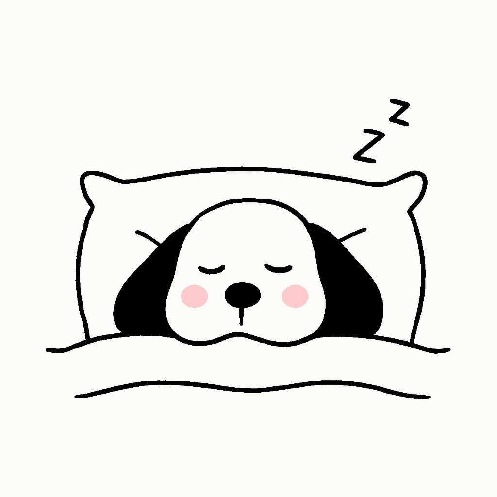 Cute Minimalist Sleeping Dog Illustration Sticker