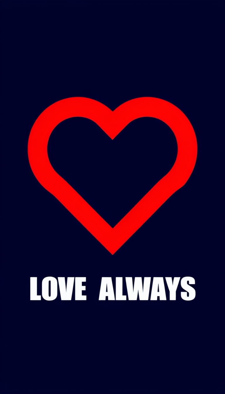 Minimalist Red Heart with Love Always Text Phone Case Cover