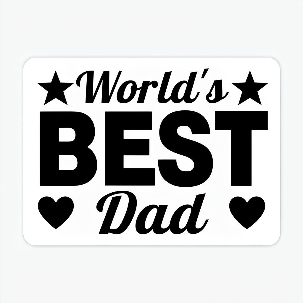 World's Best Dad Bold Cursive Text Sticker