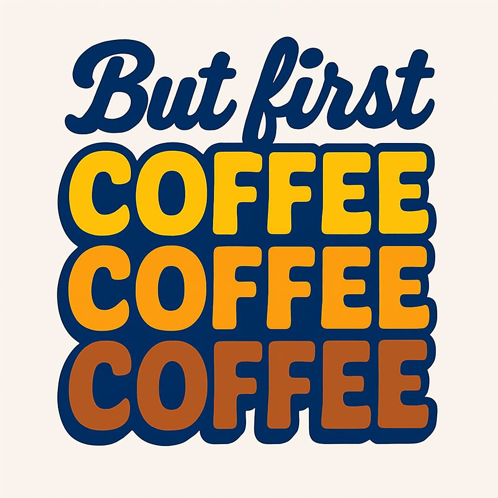 But First Coffee Retro Typography Design Mug