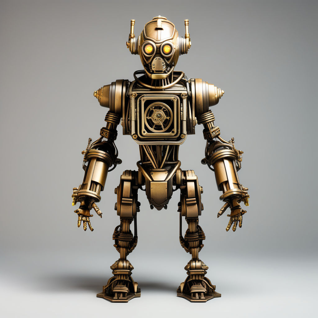 A Brass Steampunk Style Humanoid Automaton With A Square Min By Артём Никитин Playground 5401