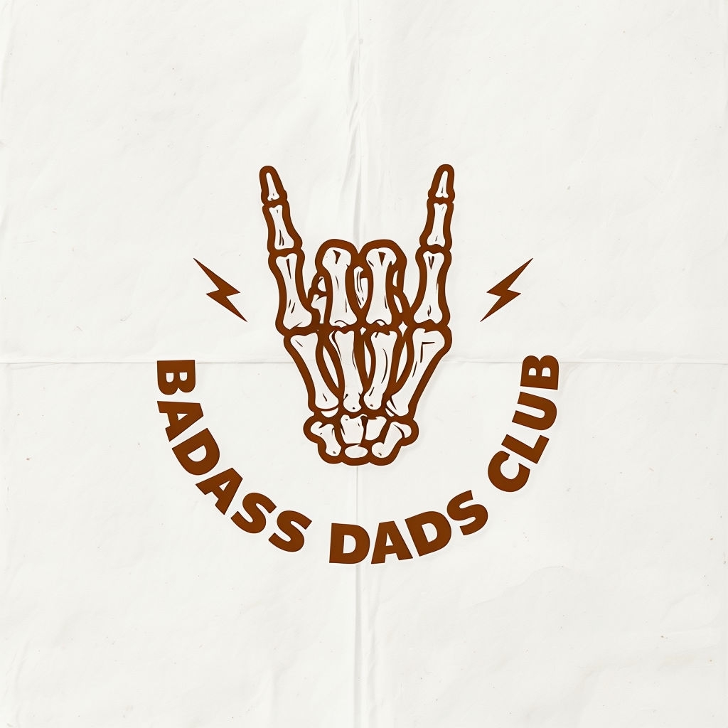 Bold Minimalist Badass Dads Club Skeletal Hand T-Shirt