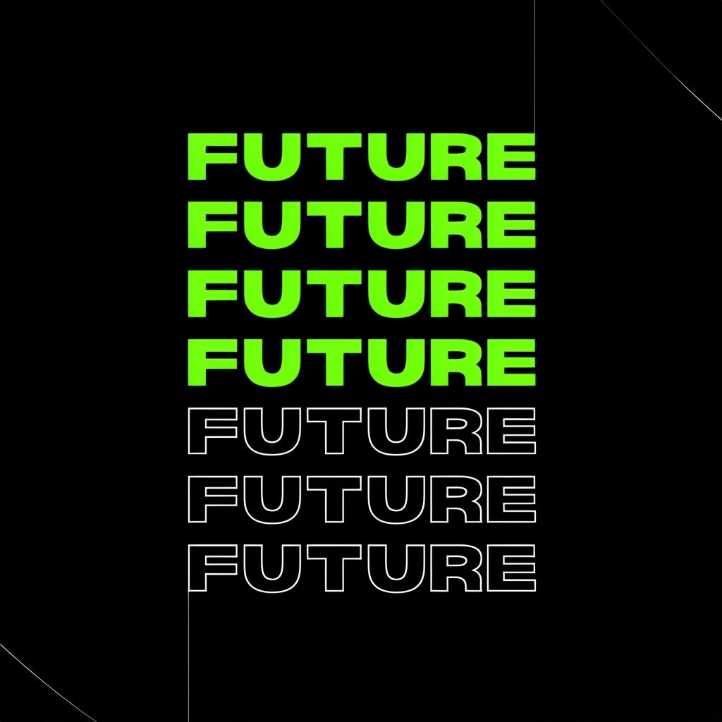 Bold Neon Future Typography Design T-Shirt