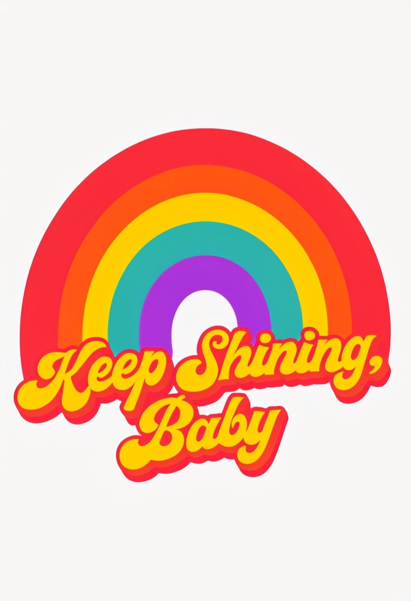 Bold Retro Rainbow Keep Shining Baby T-Shirt