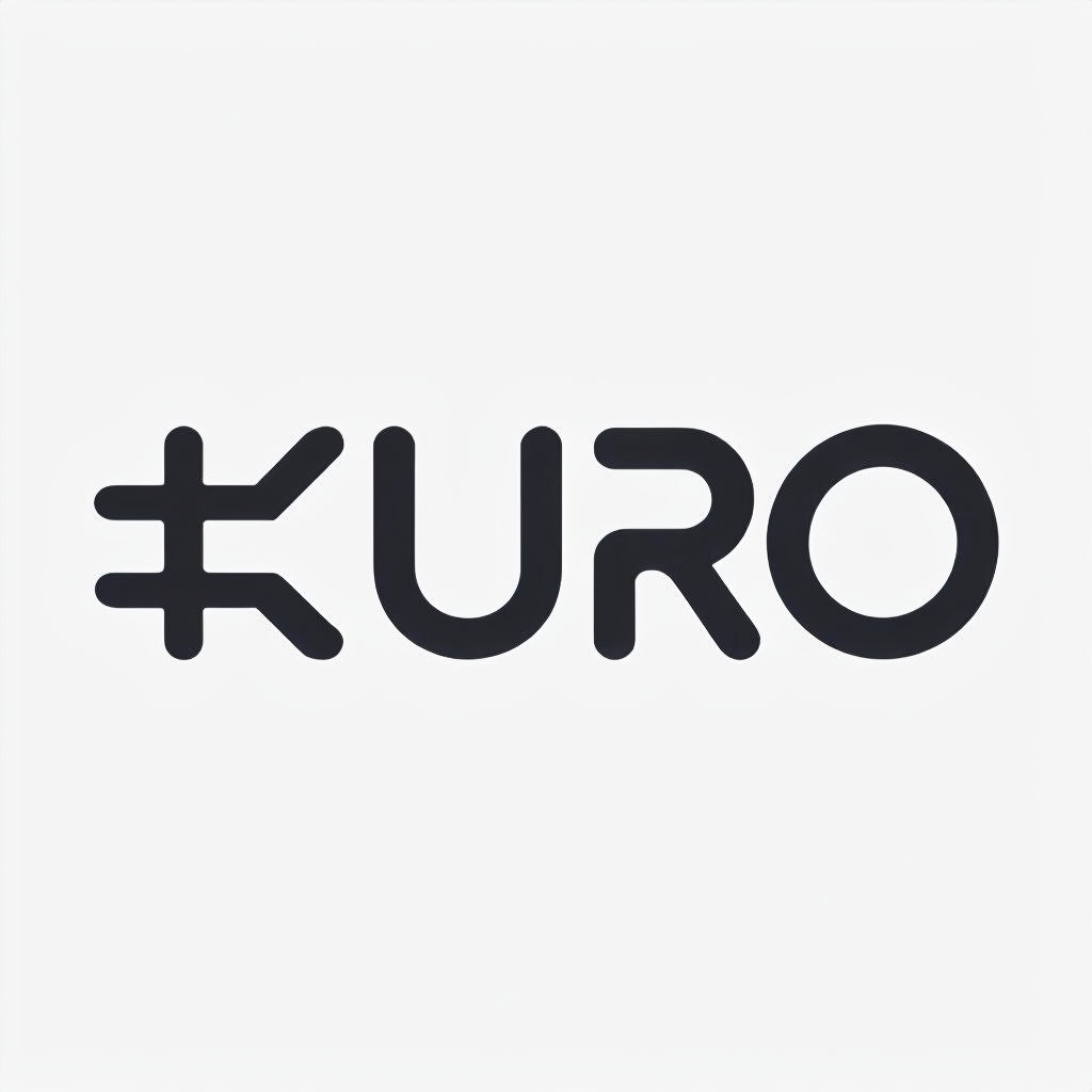 Minimalist Modern KURO Logo Design in Black and White Style