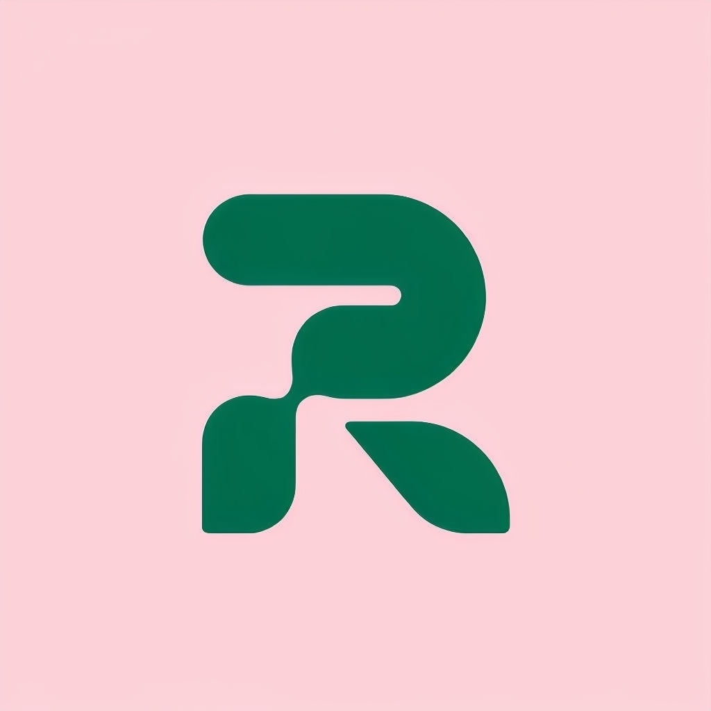 Modern Minimalist Dark Green Geometric R Logo