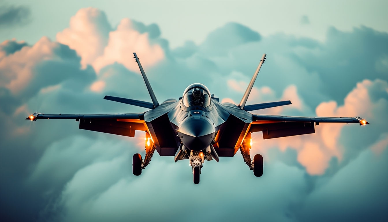 Dynamic Fighter Jet Photography with Intense Lighting Virtual Backgrounds
