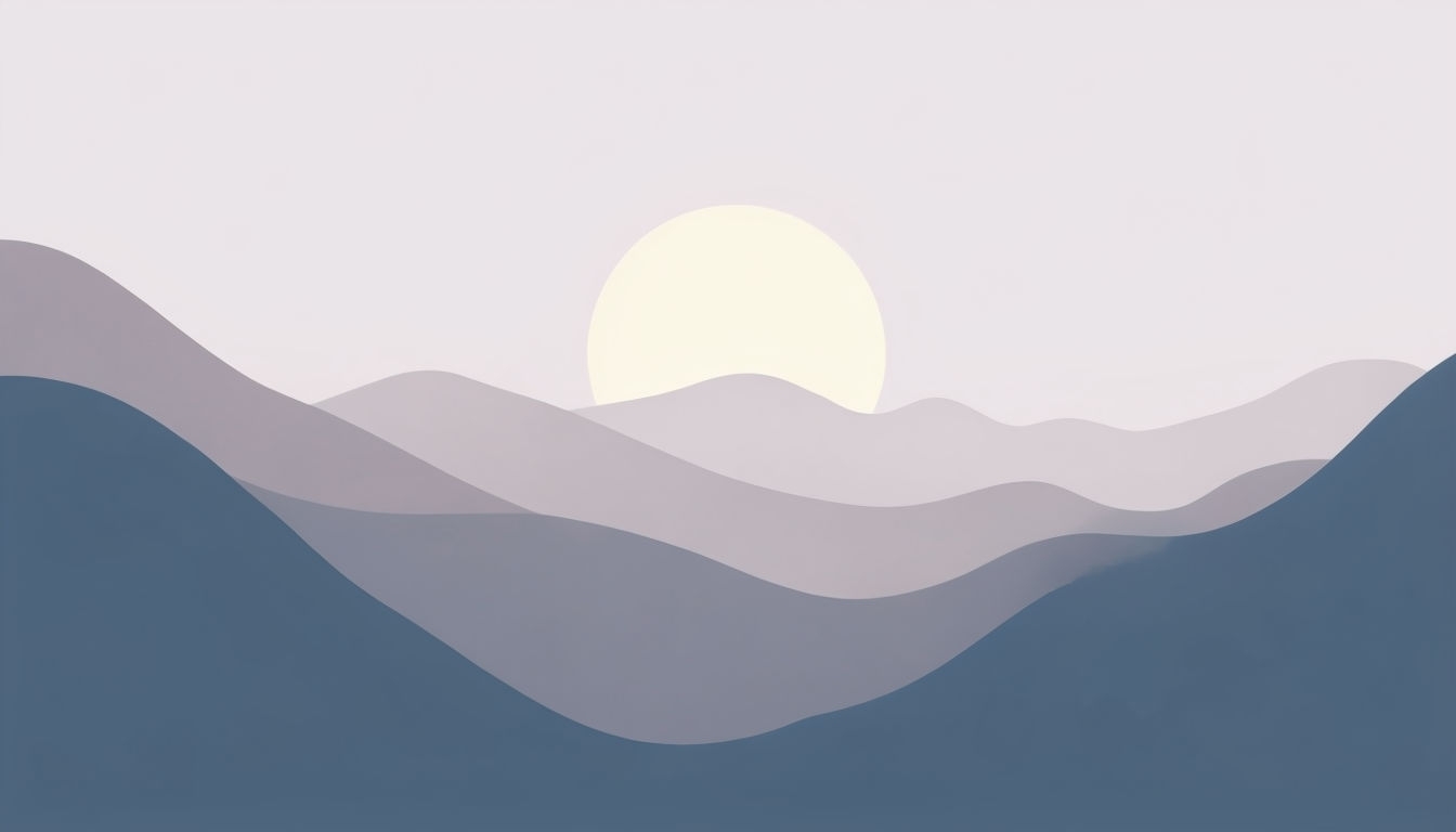 Gentle Mountain Layers at Dawn Minimalist Virtual Background