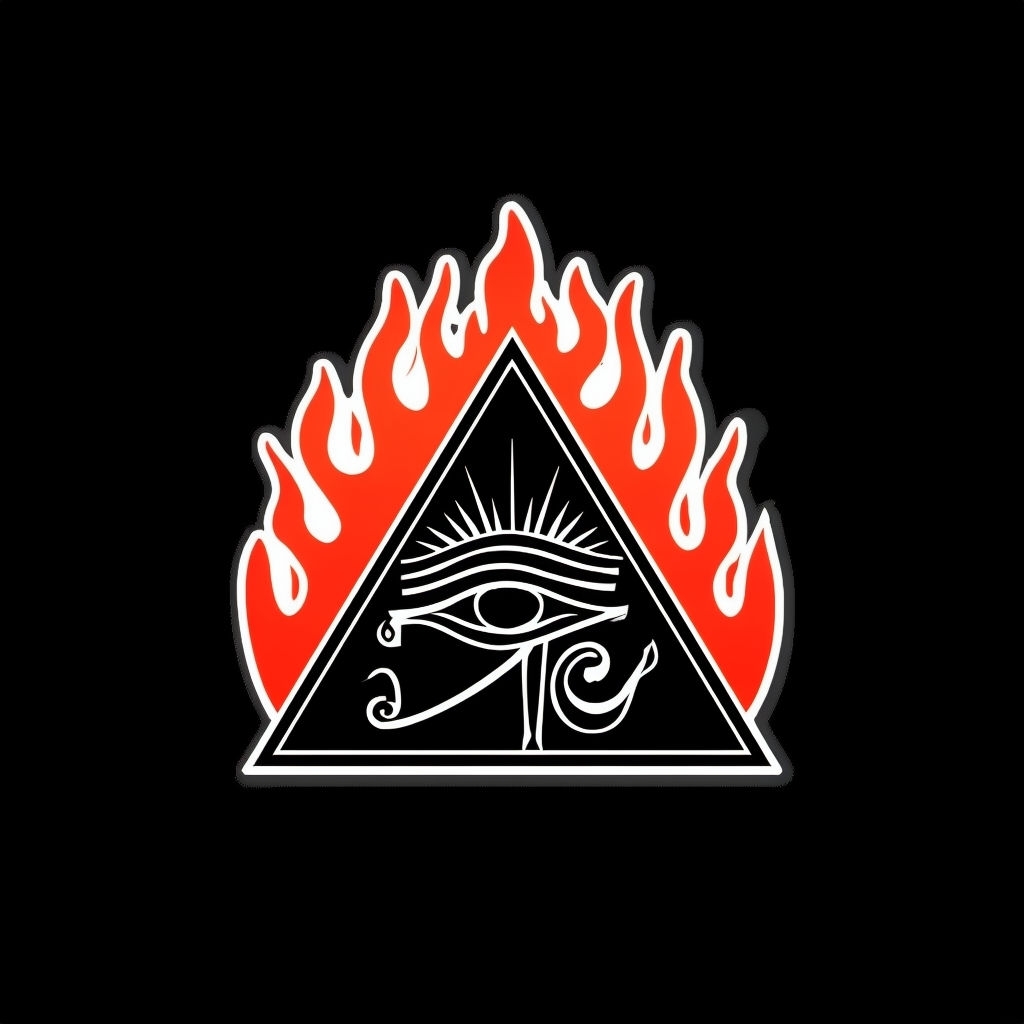 Eye of Horus Symbol with Red Flames Minimalist T-Shirt