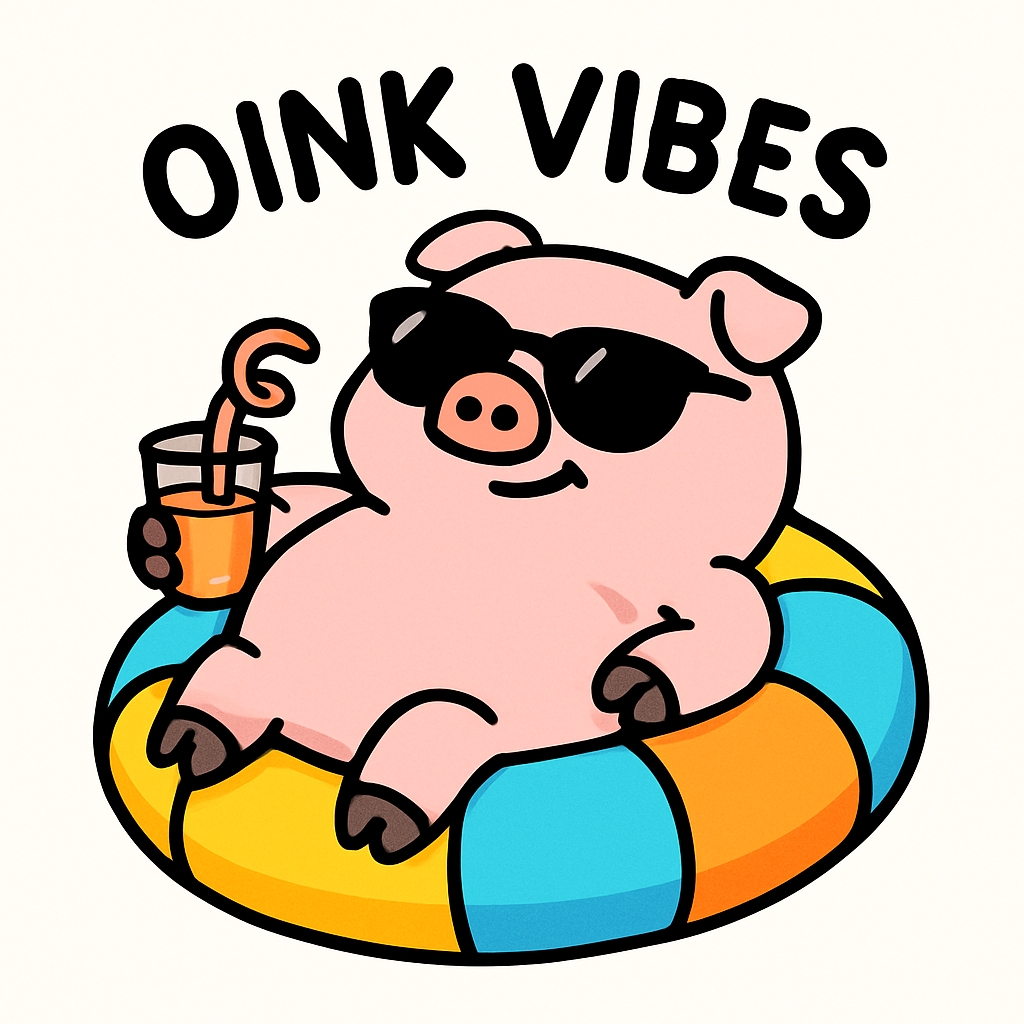 Cool Relaxed Pink Pig with OINK VIBES Mug