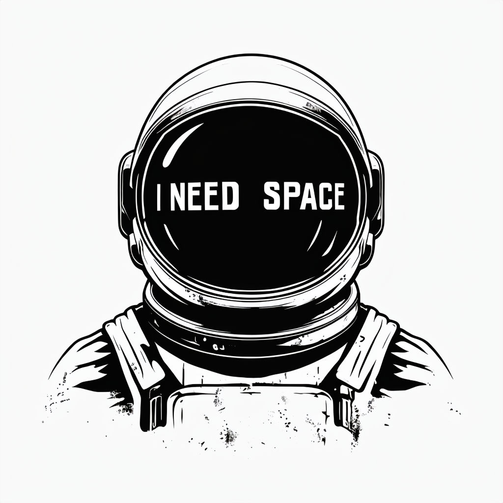 I Need Space Vintage Astronaut Illustration Mug
