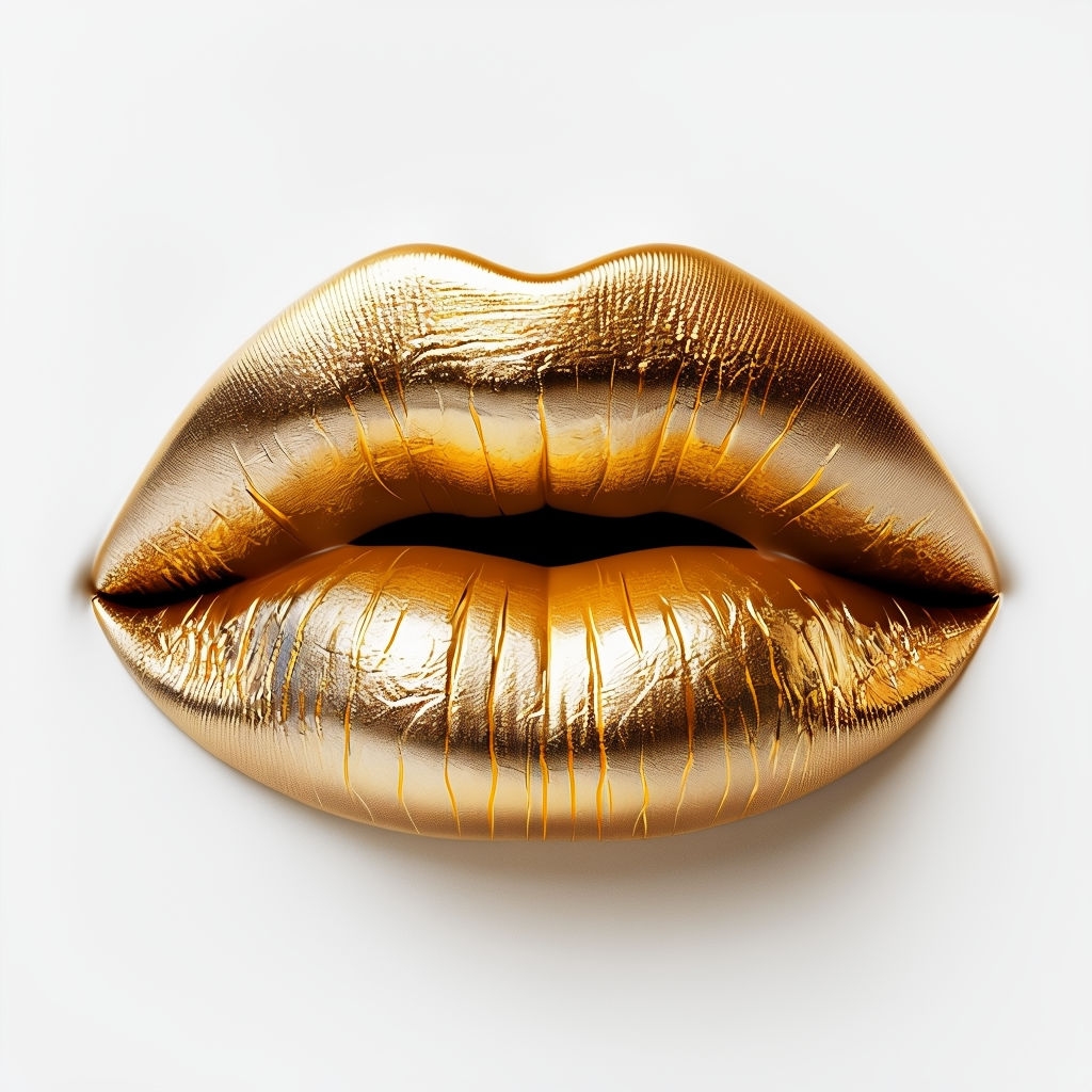 Luxurious Golden Lips Abstract Artwork Design Mug
