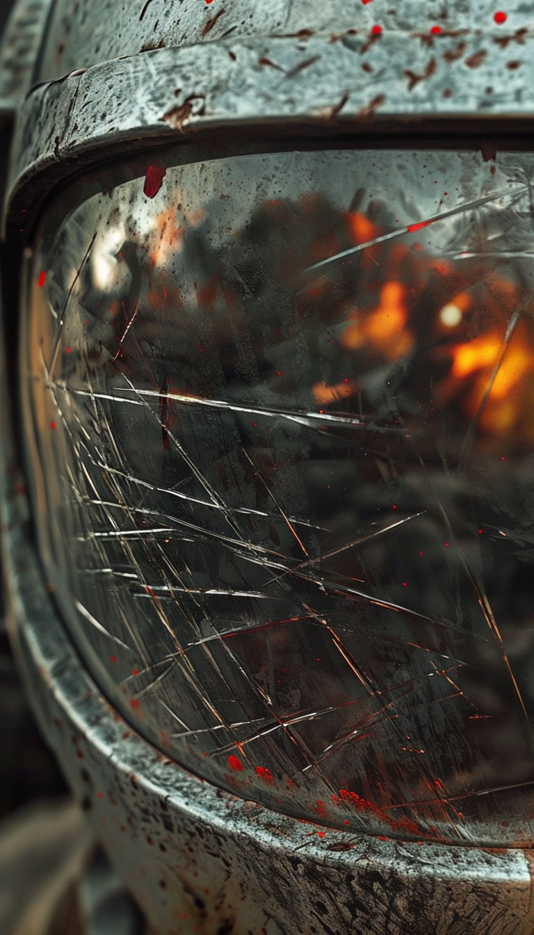 Grungy Battle Helmet Visor Abstract Mobile Wallpaper