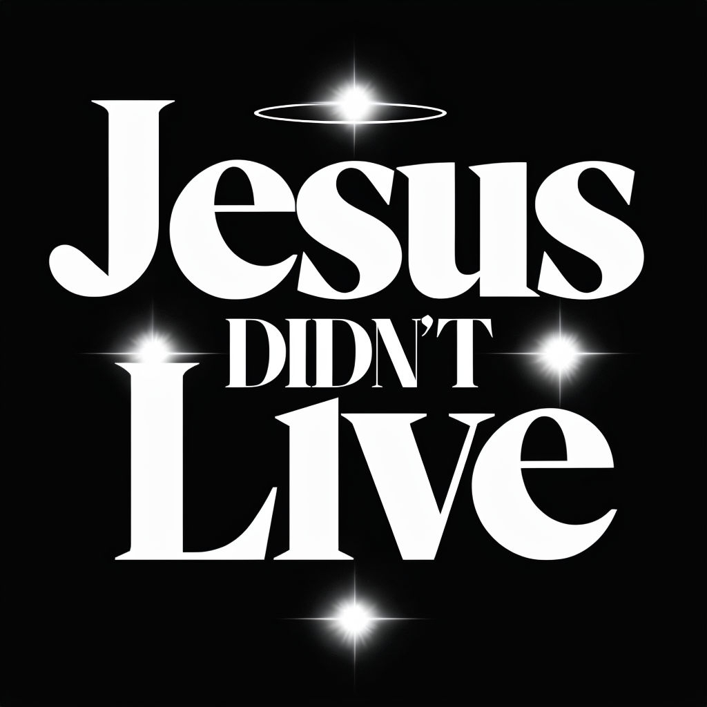 Bold Jesus Didn't Live Typography with Halo Graphic T-shirt