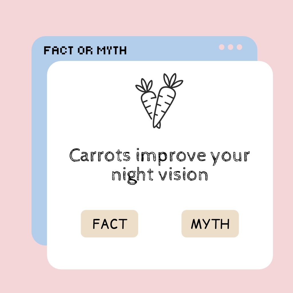 Fact or Myth Carrots Improve Night Vision Minimalist Design Instagram Post