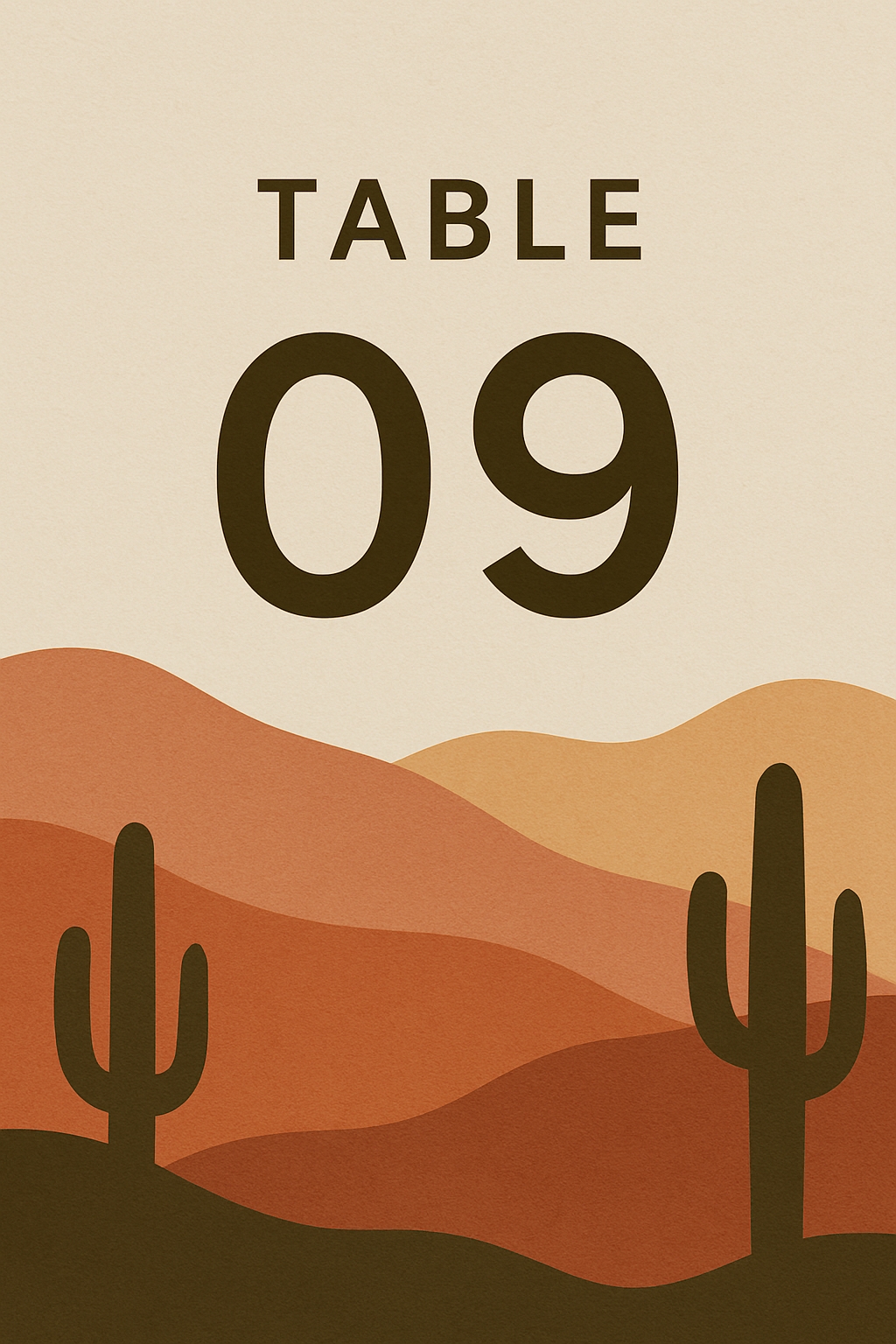 Minimalist Desert Landscape Illustration with Bold Text Signage Event Sign