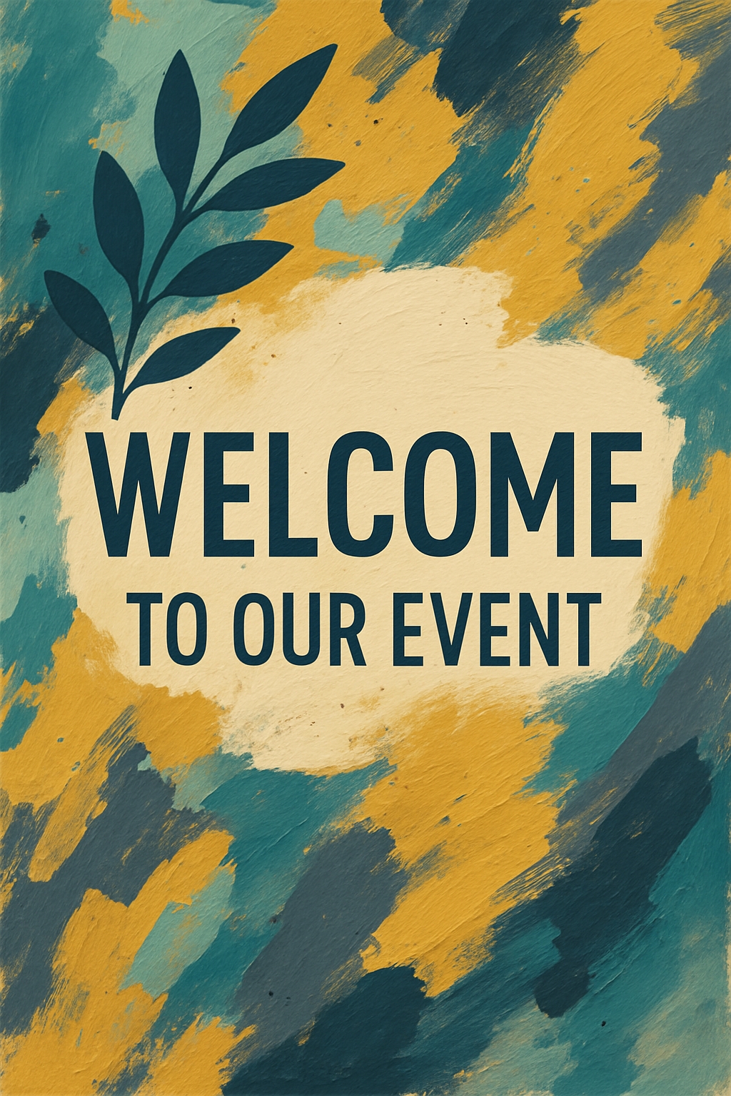 Vibrant Abstract Welcome Sign for Events Artwork Event Sign
