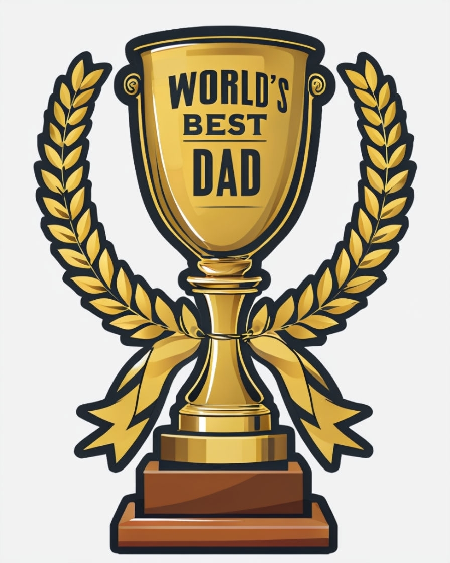 World's Best Dad Trophy Illustration T-Shirt