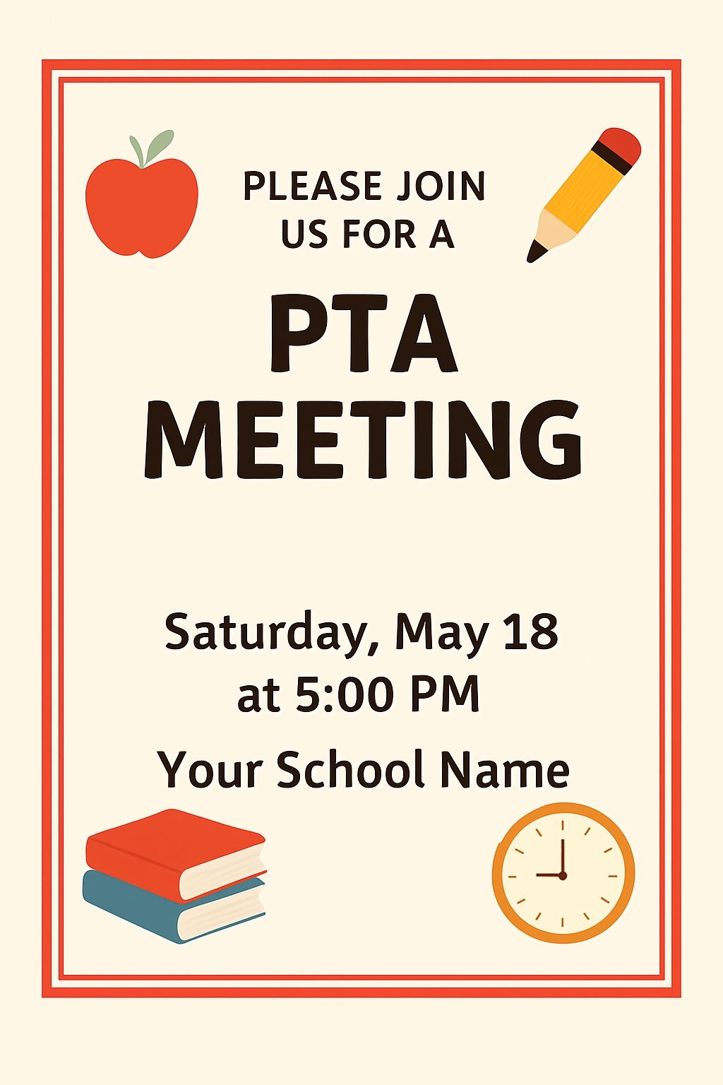 Modern Minimalist PTA Meeting Invitation Poster Design Cards & Invites