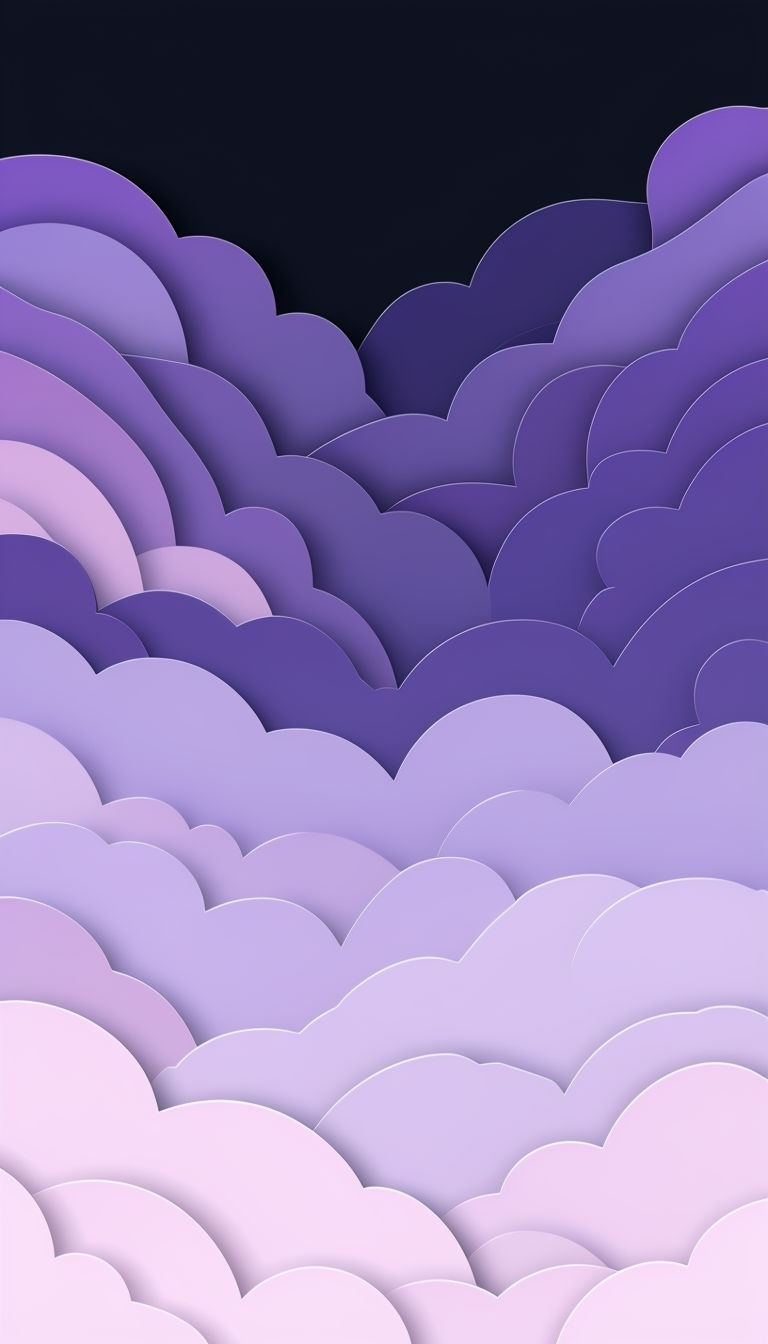 Pastel Cloud Layered Illustration with Navy Background Social Media Post