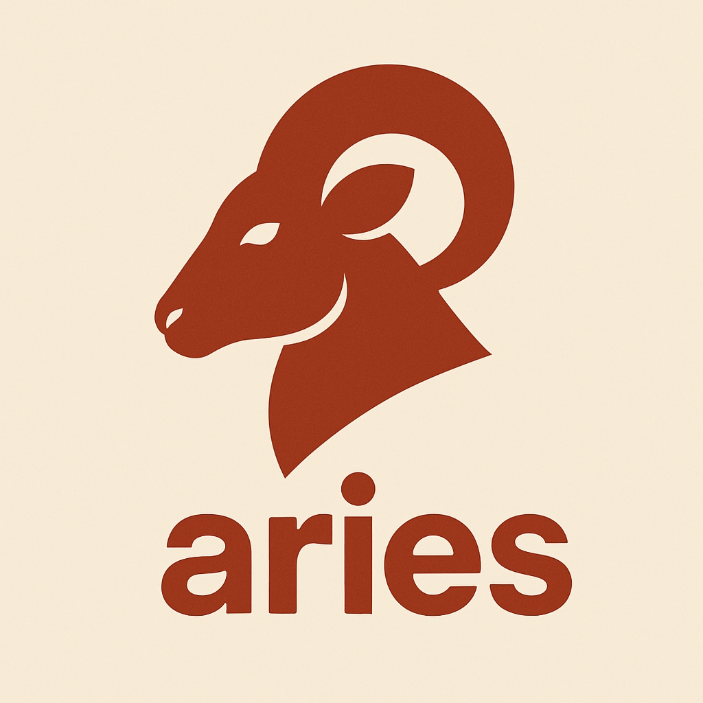 Minimalist Aries Ram's Head Graphic Design Logo