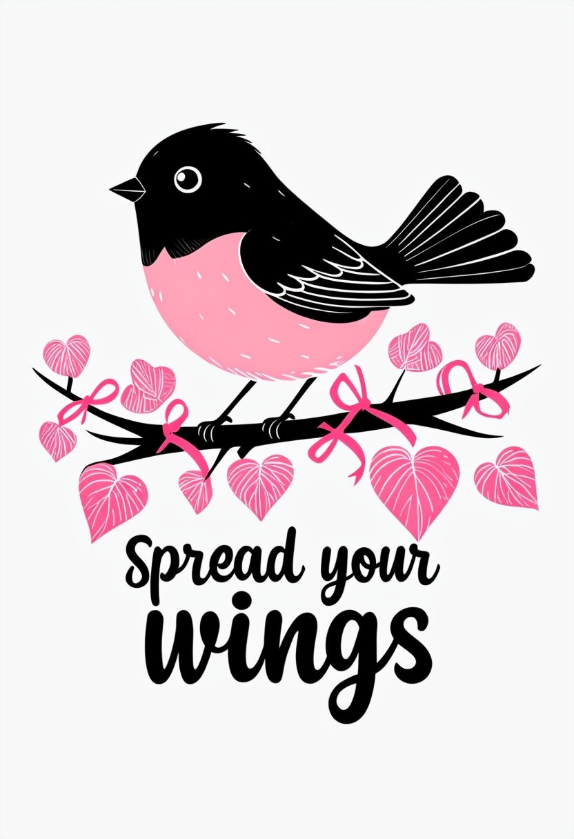 Cute Minimalist Bird with Inspirational Text Poster