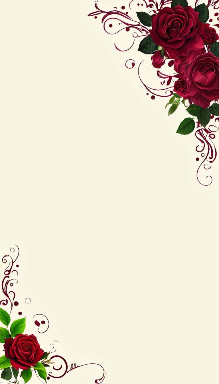 Elegant Floral Design with Red Roses on Ivory Background Social Media Post