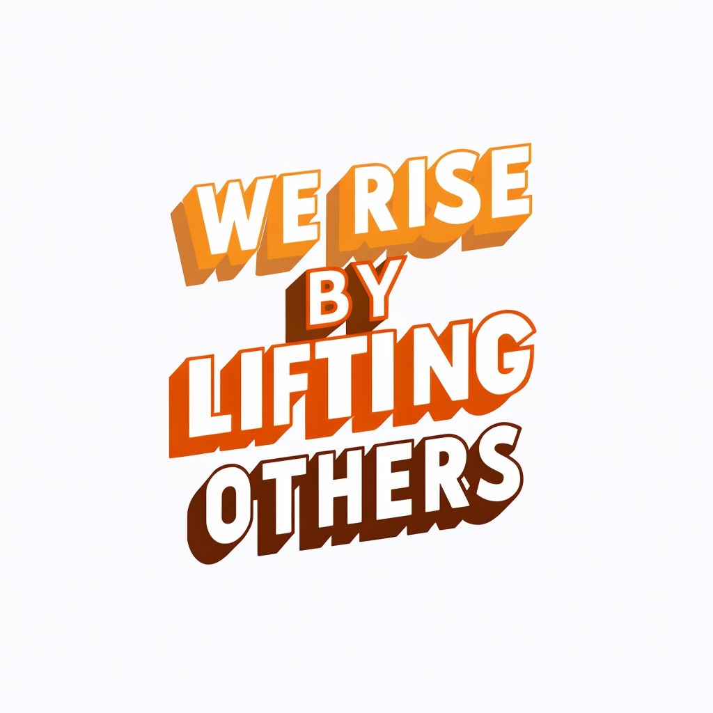 We Rise By Lifting Others Motivational Typography T-Shirt