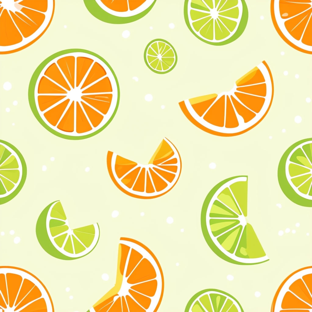 Vibrant Citrus Slice Pattern on Pastel Yellow Background Sticker