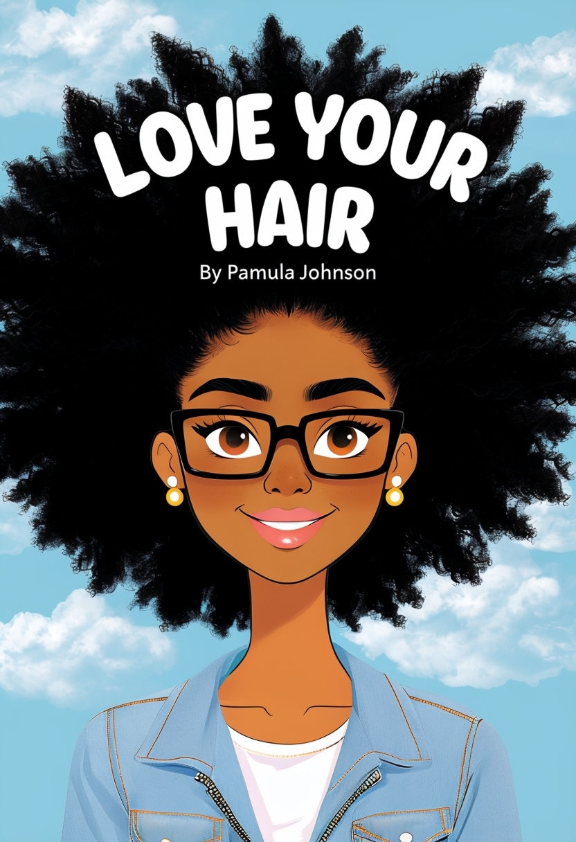 Empowering Love Your Hair Illustrated Book Cover Design EBook Cover