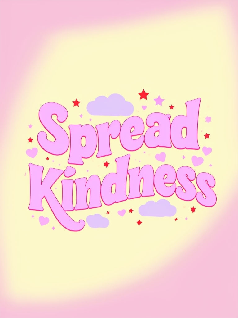 Playful Spread Kindness Typography with Whimsical Accents Poster