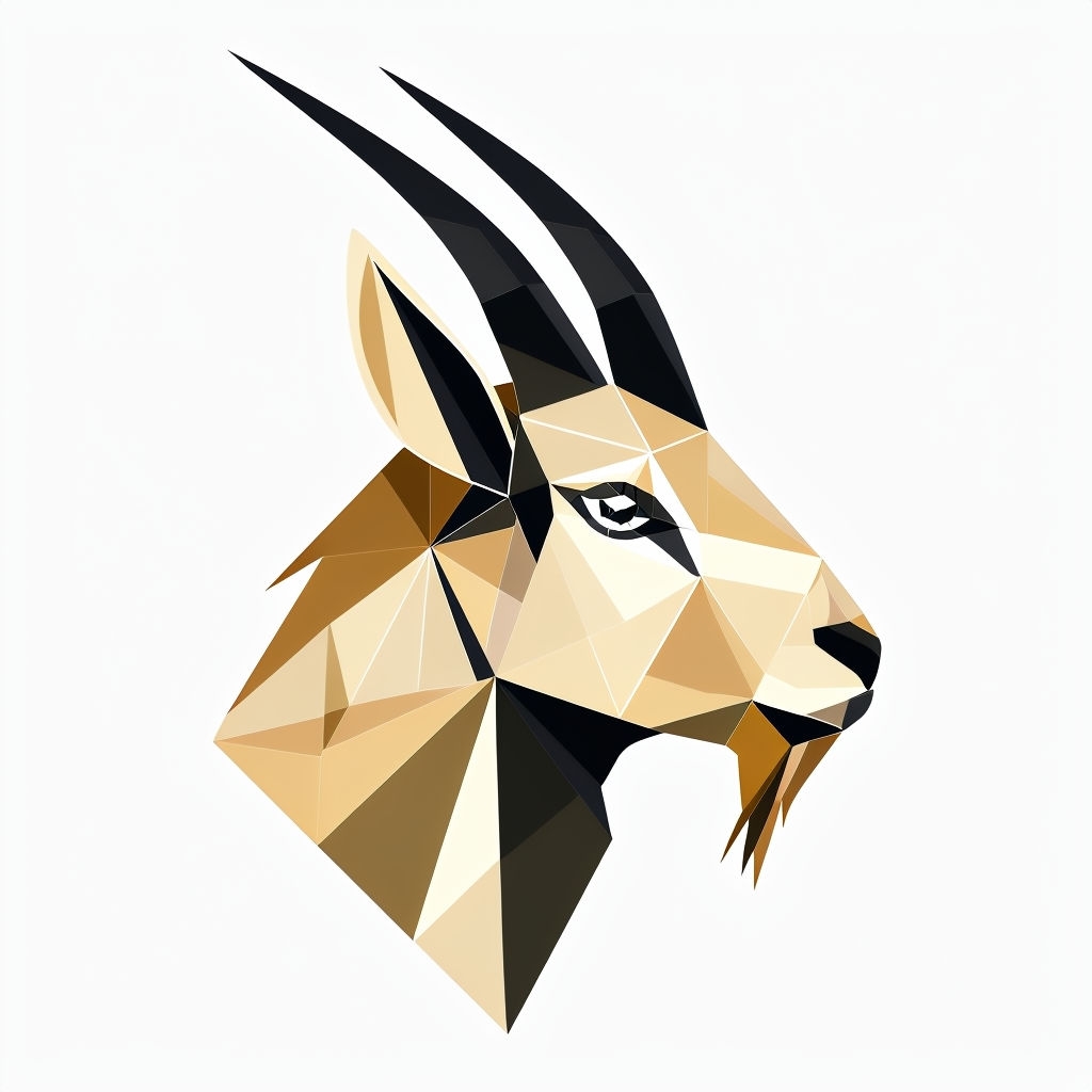 Abstract Low-Poly Goat Head Geometric Design Sticker