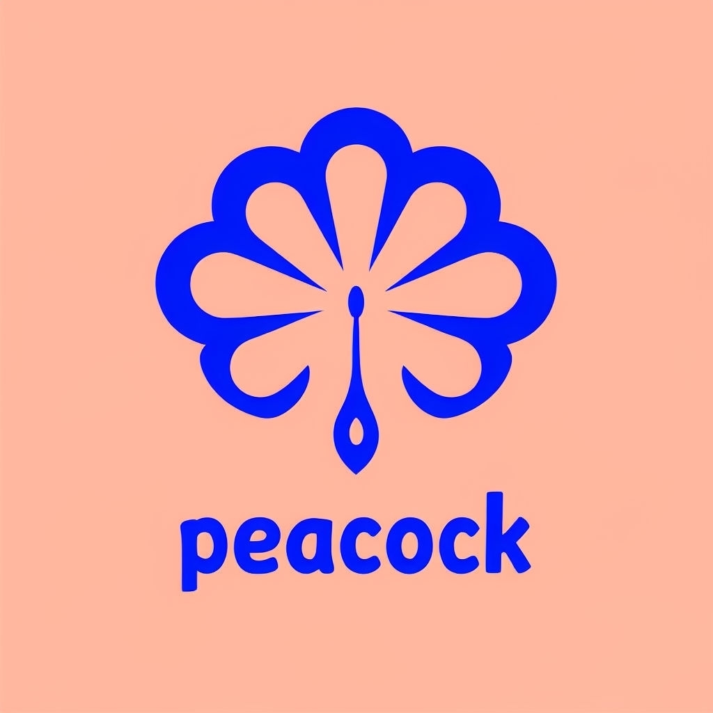 Vibrant Royal Blue Peacock Minimalist Logo Design