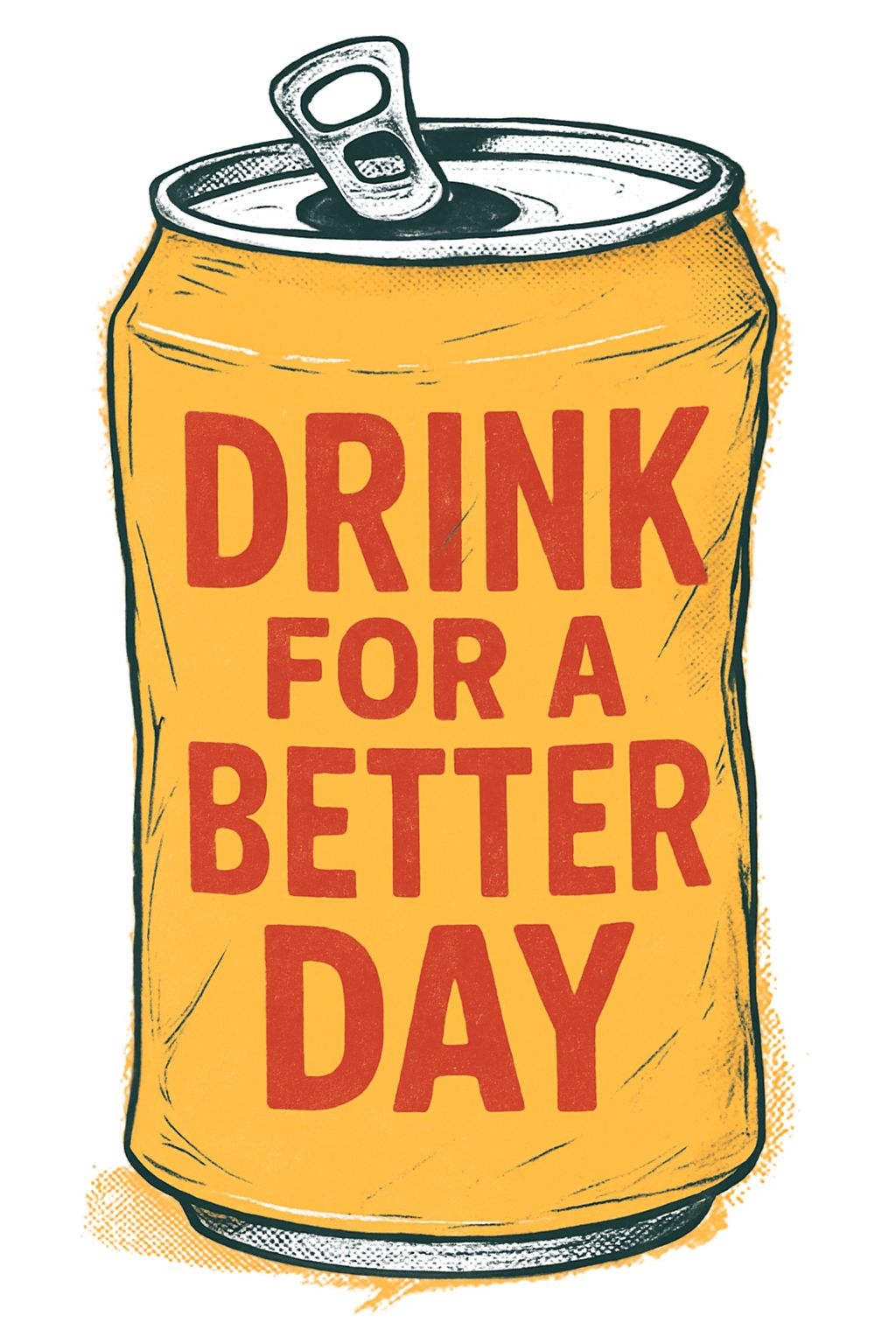Vintage Comic Style Open Soda Can Illustration Poster