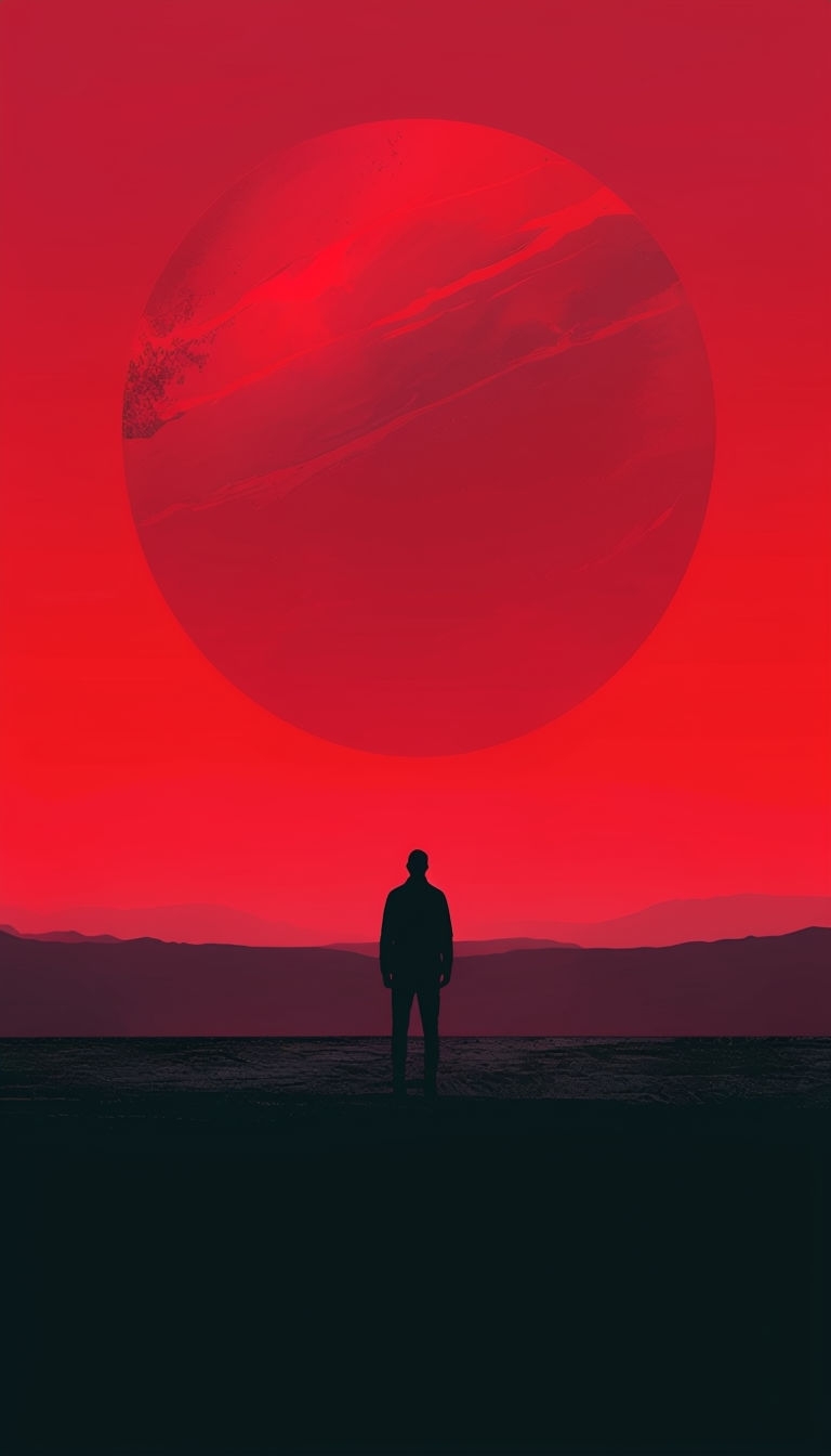 Dramatic Black Silhouette Against Red Sunset Phone Case Cover