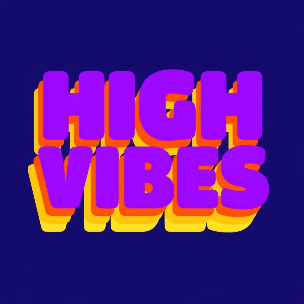 Vibrant High Vibes Graphic Design T-Shirt