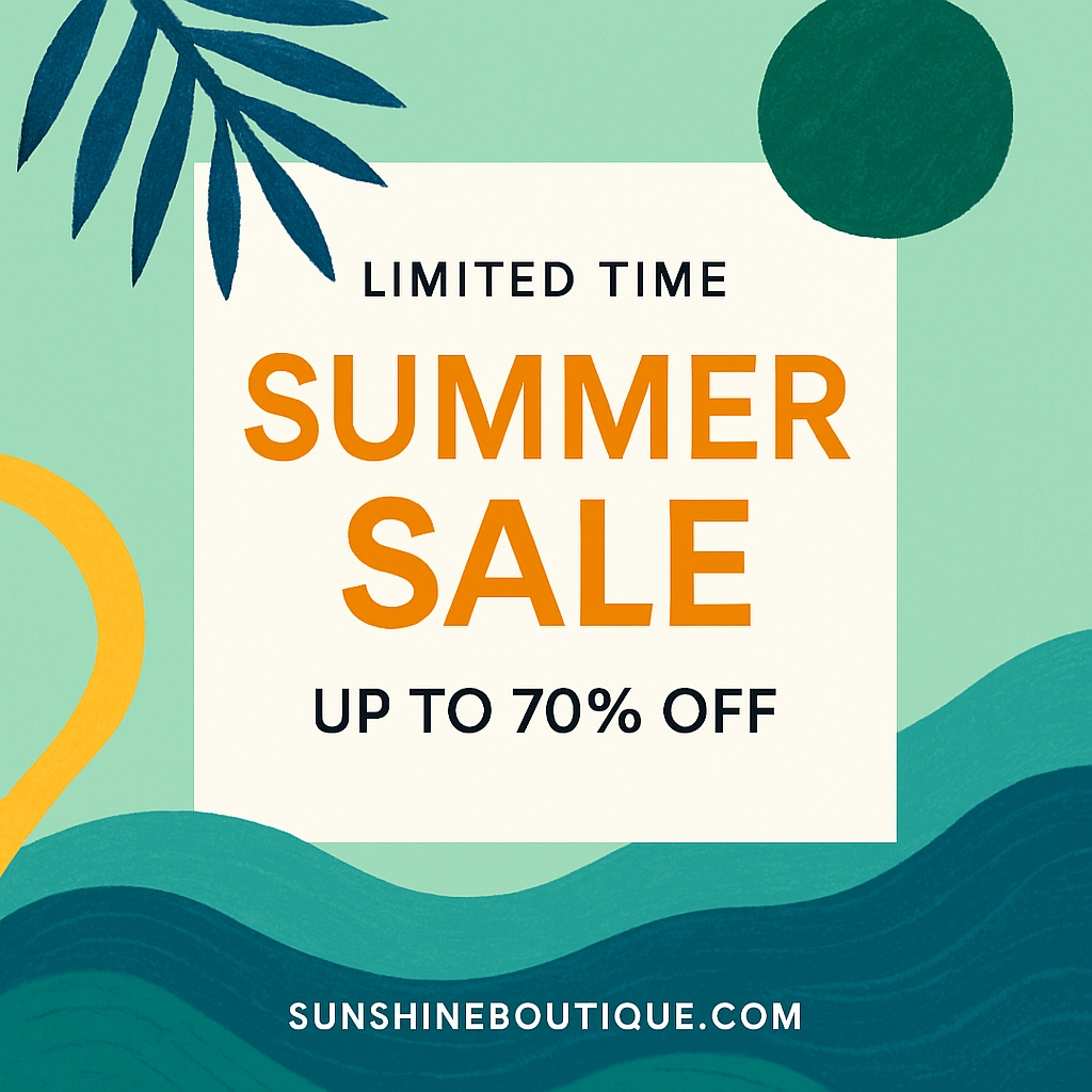 Vibrant Limited Time Summer Sale Promotional Banner Social Media Post