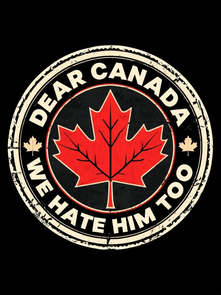 Vintage Maple Leaf Emblem with Distressed Text T-Shirt